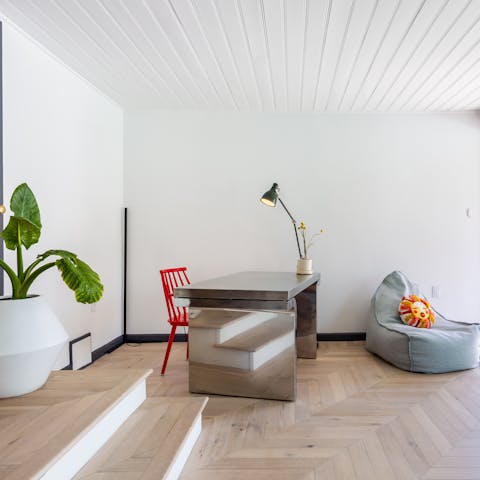 Catch up on work from the home office