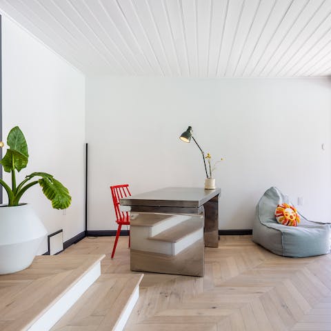 Catch up on work from the home office