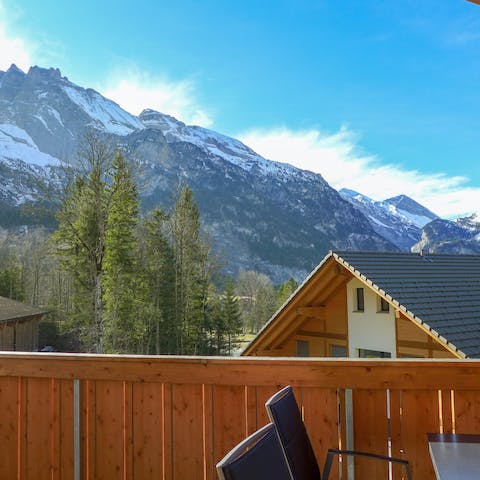 Breathe in the mountain air from the balcony