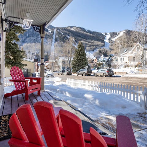 Keep warm with heaters while you sit on the front porch stargazing