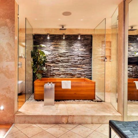 Treat yourself to some luxurious self-pampering in the spa-like bathrooms