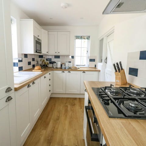 Rustle up a full English breakfast in the country kitchen