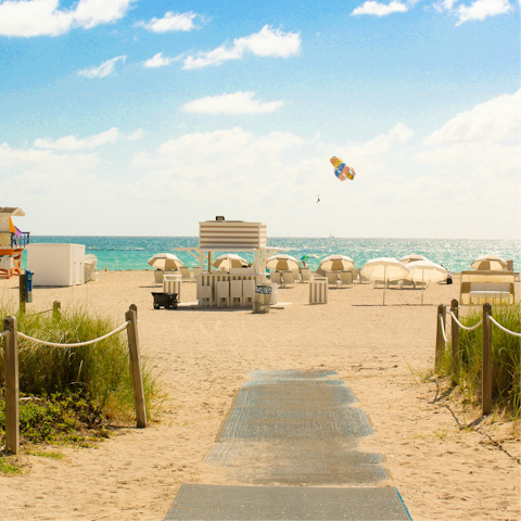 Stretch out on the sand – South Beach is just an 8-minute drive away