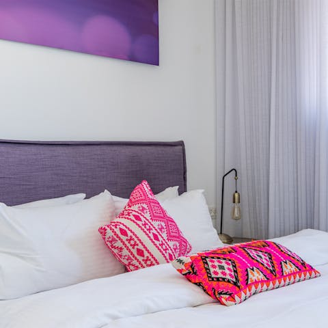 The lively colour palette