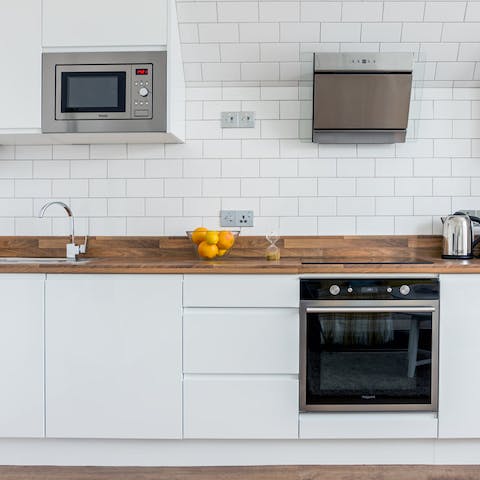 The wooden countertops