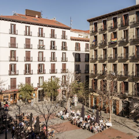 The view onto the square below