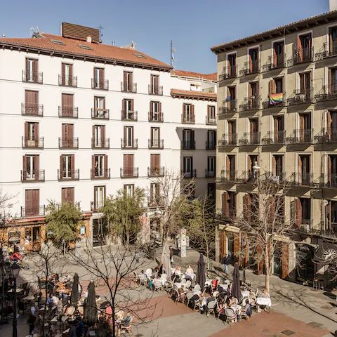 The view onto the square below