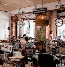 Enjoy the coffee and ambiance at La Bicicleta