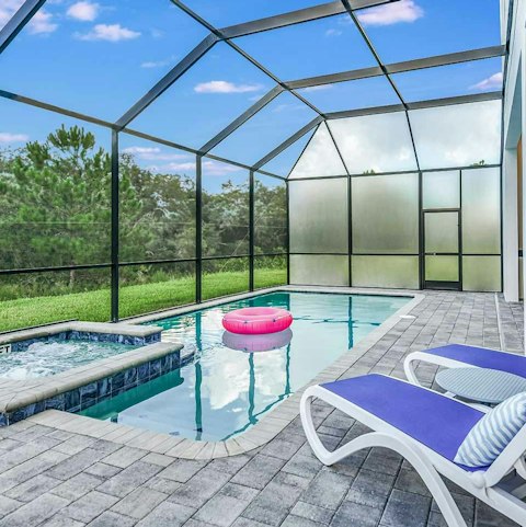 Relax in the private pool