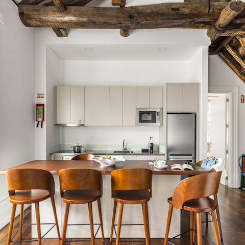 The sleek dining bar