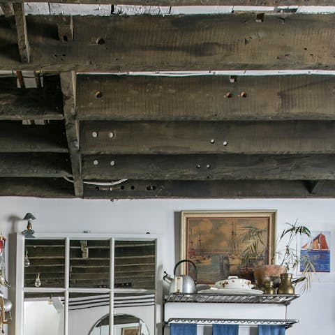 Exposed ceiling beams