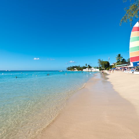 Frolic about on Mullins Beach, one of the island's finest stretches of coastline