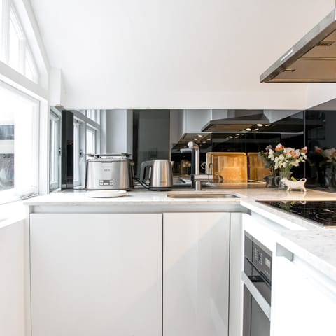 sleek kitchen space