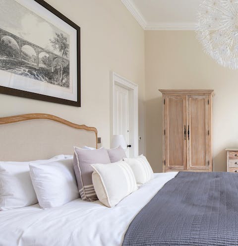 Enjoy a restful night's sleep in the comfortable master bed