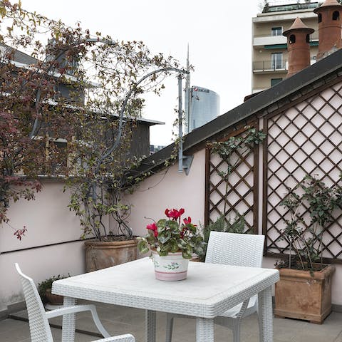 A big rooftop terrace