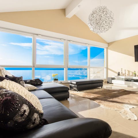 Get cosy in the bright living room