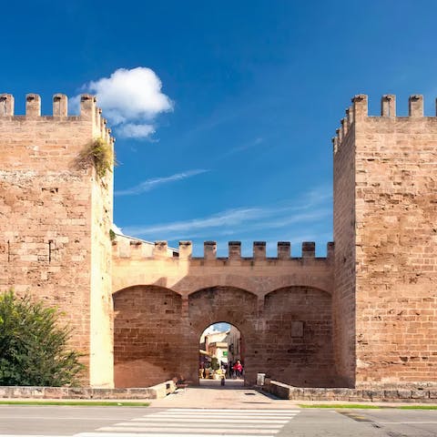 Stay in historic Alcudia, 550 yards from the Old Town