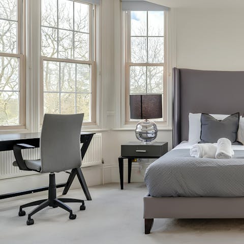 Get some work done at the desks in the bedrooms