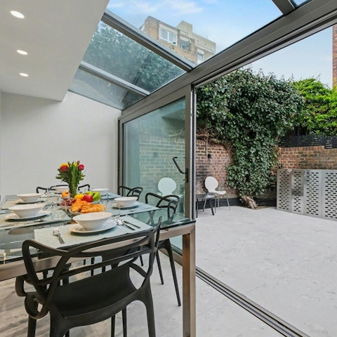 Slide open the patio doors and enjoy indoor-outdoor living