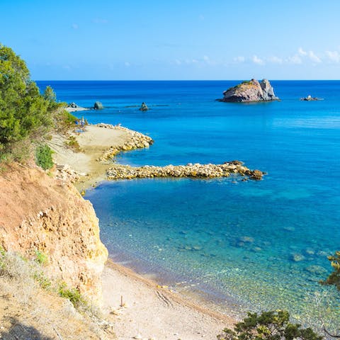 Sun yourself on Vrexi Beach after a morning spent exploring Paphos