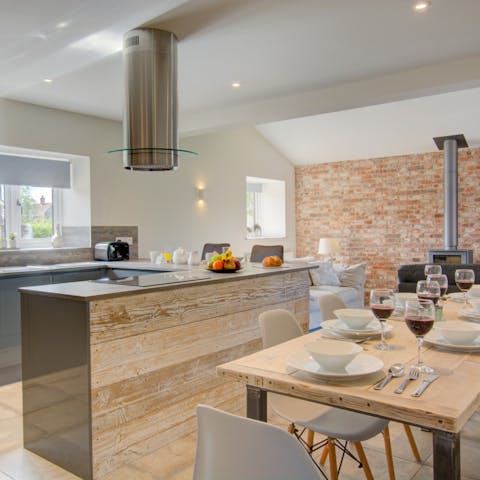 Dine in style in the open plan kitchen