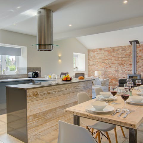Dine in style in the open plan kitchen