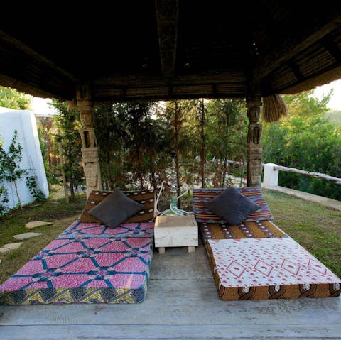 Take a break from the sun on one of the shady day beds