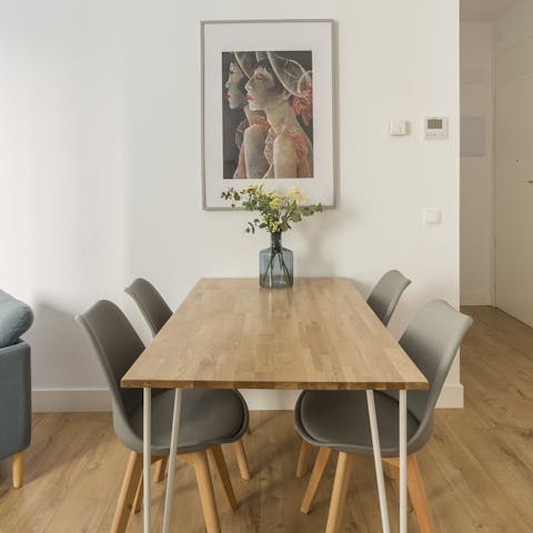 The chic dining area