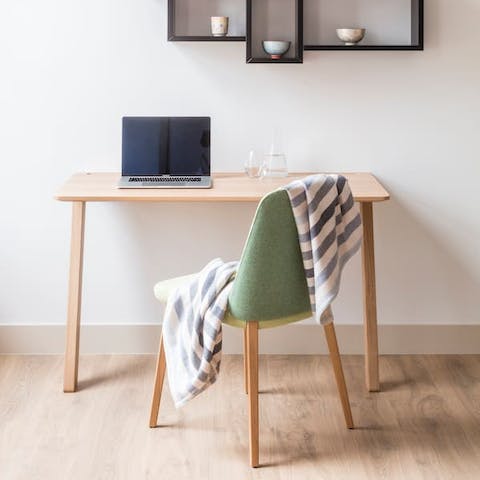 Catch up on some work in the sunny study nook