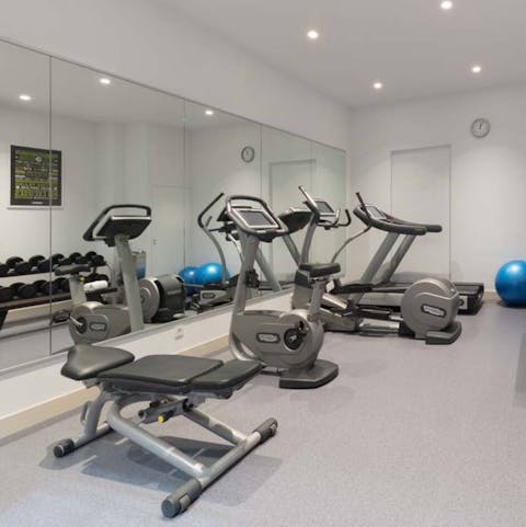 Work up a sweat in the building's gym