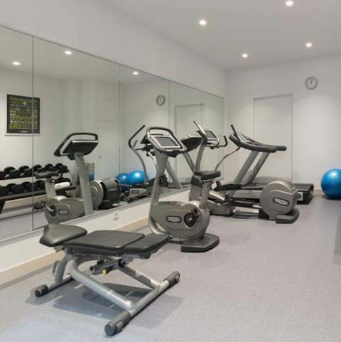 Work up a sweat in the building's gym