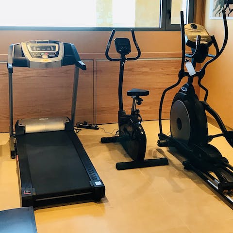 Work off some steam in your own private gym, ideal for starting your day