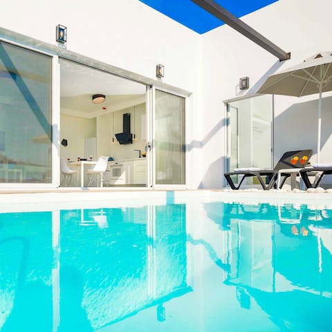 Cool off from the summer sun in the private pool