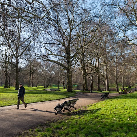 Go for your morning constitutional around the nearby Green Park