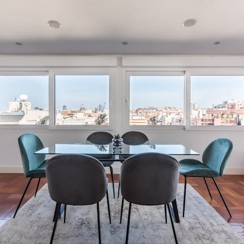 A bright dining room