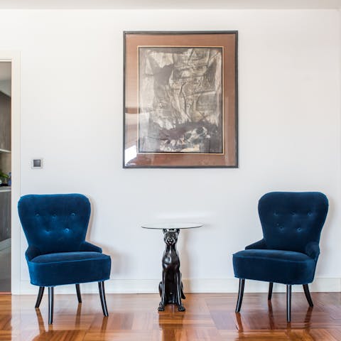 This velvety chair duo