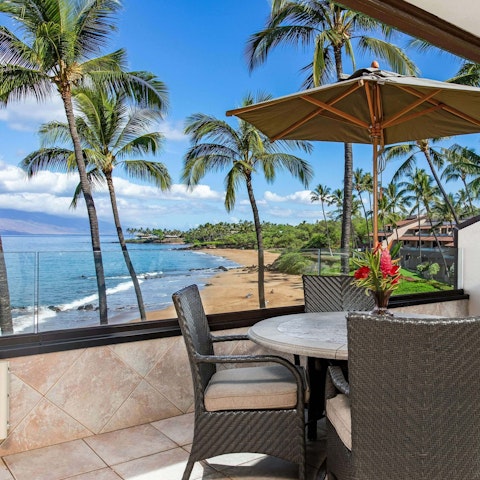 Take in the amazing views of the Pacific Ocean from the balcony