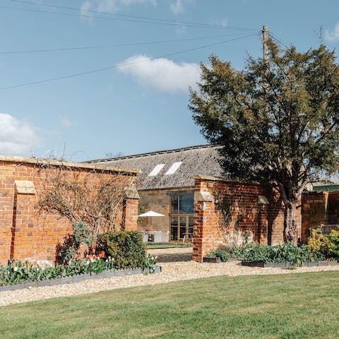 Wander the peaceful grounds and private farmland
