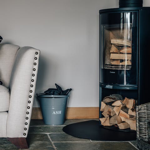 Cosy up by the wood burner on a chillier winter's eve