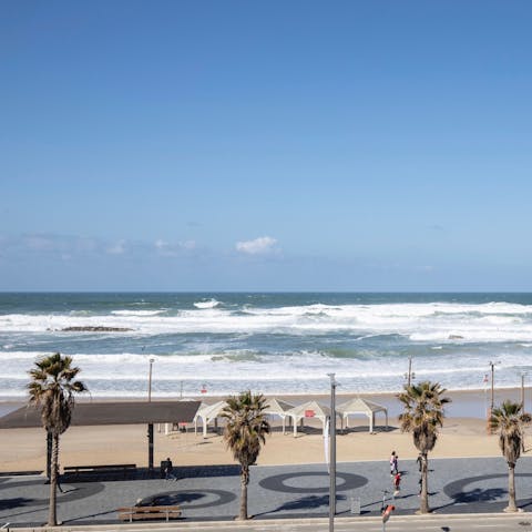 Right next to the beach