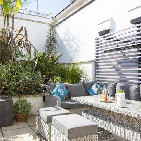 Enjoy drinks alfresco on your private garden patio