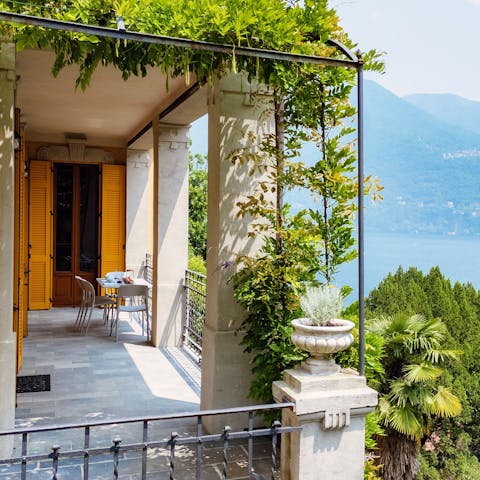 Admire views of Lake Como from the private balcony
