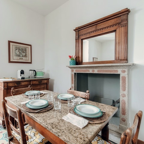 Enjoy a leisurely breakfast at the dining table