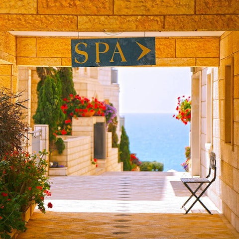 Head to the building's spa for a relaxing sauna