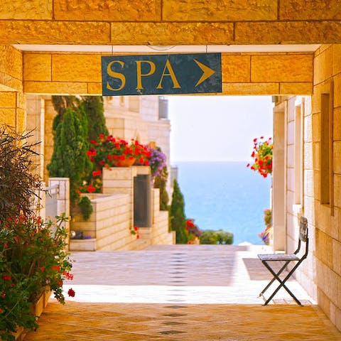 Head to the building's spa for a relaxing sauna