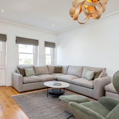 Put your feet up in the living space with your tipple of choice