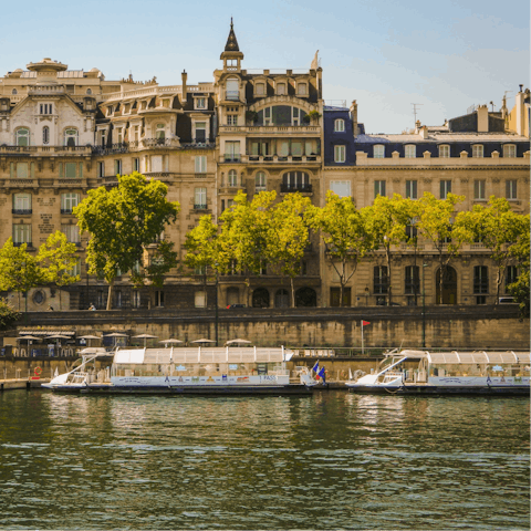 Enjoy a tranquil cruise along the Seine