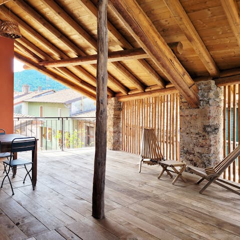 Unwind with drinks on the large terrace