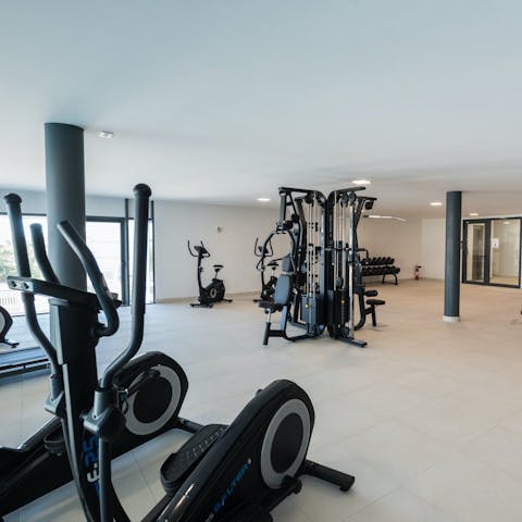 Work up a sweat in the building's communal gym