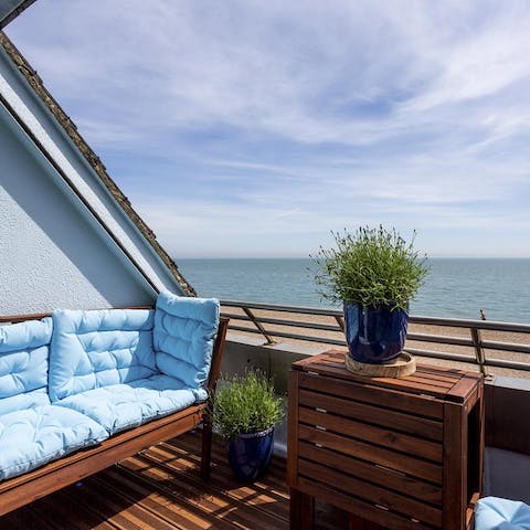 Wake up with a morning coffee here – on a clear day you can see straight to France